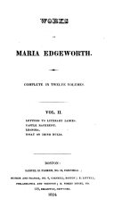 Works of Maria Edgeworth  Letters to literary ladies  Castle Rackrent  Leonora  Essay on Irish bulls  1824
