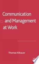Communication and Management at Work Book