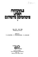 Materials Under Extreme Conditions V Book