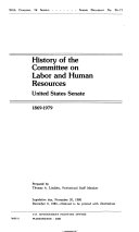 History of the Committee on Labor and Human Resources, United States Senate, 1869-1979