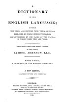 A Dictionary of the English Language     Abstracted from the folio edition of the author     Fourteenth edition  corrected  etc