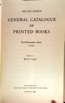 General Catalogue of Printed Books: Photolithographic ...
