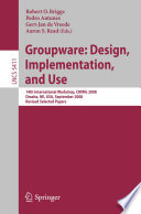 Groupware  Design  Implementation  and Use Book