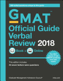 GMAT Official Guide 2018 Verbal Review  Book   Online