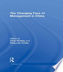 The Changing Face of Management in China Book