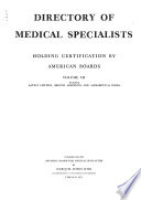Directory of Medical Specialists Certified by American Boards