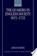The Quakers in English Society  1655 1725