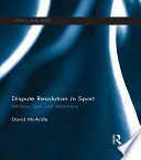 Dispute Resolution in Sport PDF Book By David McArdle