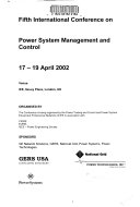 Fifth International Conference on Power System Management and Control