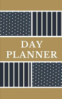 Day Planner   Planning My Day   Gold Black Polka Dot Strips Cover