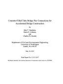 Concrete filled Tube Bridge Pier Connections for Accelerated Bridge Construction Book