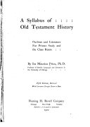 A Syllabus Of Old Testament History