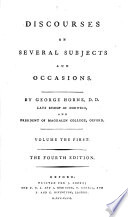 Discourses on several subjects and occasions. Vol. 1,2, 3rd ed.; 3,4. Vol. 1,2, 4th ed.; 3,4