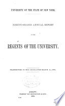 Annual Report of the Regents of the University  to the Legislature of the State of New York