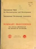 Summary Proceedings Of The Annual Meetings Of The Boards Of Governors
