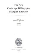 The New Cambridge Bibliography Of English Literature Volume 3 1800 1900