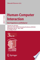 Human Computer Interaction  User Experience and Behavior