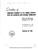 Directory of Companies Filing Annual Reports with the Securities and Exchange Commission Under the Securities Exchange Act of 1934