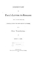 Commentary on Paul's Letter to Romans