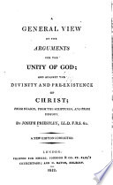 A General View of the Arguments for the Unity of God