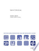 Islamic Criminal Law  Oxford Bibliographies Online Research Guide Book