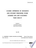 Course Offerings in Guidance and Student Personnel Work Summer 1956 and Academic Year 1956 57