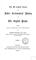 The Old English Version of Bade's Ecclesiastical History of the English People