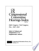 Cis Us Congressional Committee Hearings Index 69th Congress 73rd Congress 5 V 