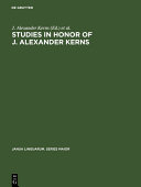 Pdf Studies in honor of J. Alexander Kerns Telecharger