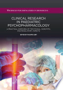 Clinical Research in Paediatric Psychopharmacology Book