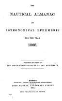 The Nautical Almanac and Astronomical Ephemeris for the Year ...
