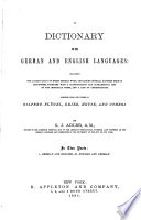 A Dictionary of the German and English Languages ... PDF Book By George J. Adler