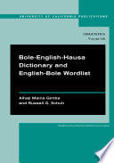 Bole English Hausa Dictionary and English Bole Wordlist
