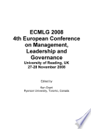 ECMLG2008 Proceedings of the 4th European Conference on Management Leadership and Governance