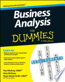 Business Analysis For Dummies Book PDF