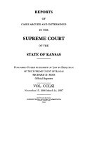 Reports of cases argued and determined in the Supreme court of the state of Kansas Book