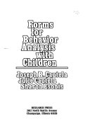 Forms for Behavior Analysis with Children Book