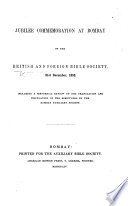Jubilee Commemoration at Bombay of the British and Foreign Bible Society  21st December  1853 Book