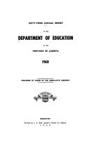 Annual Report of the Department of Education of the Province of Alberta
