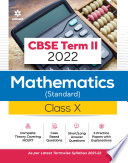 Arihant CBSE Mathematics  Standard  Term 2 Class 10 for 2022 Exam  Cover Theory and MCQs 