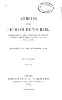 Memoirs of the Duchess de Tourzel
