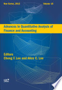 Advances in Quantitative Analysis of Finance and Accounting  New Series   2012  Vol   10