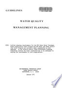 Guidelines, Water Quality Management Planning