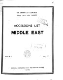 Accessions List  Middle East