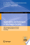 Applications and Techniques in Information Security Book