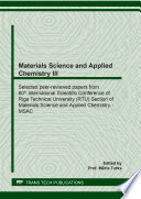 Materials Science and Applied Chemistry III