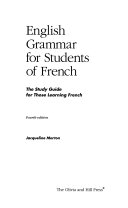 English Grammar for Students of French Book