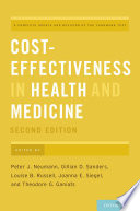 Cost Effectiveness in Health and Medicine Book