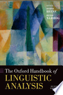 The Oxford Handbook Of Linguistic Analysis