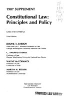 Constitutional Law, Principles and Policy
